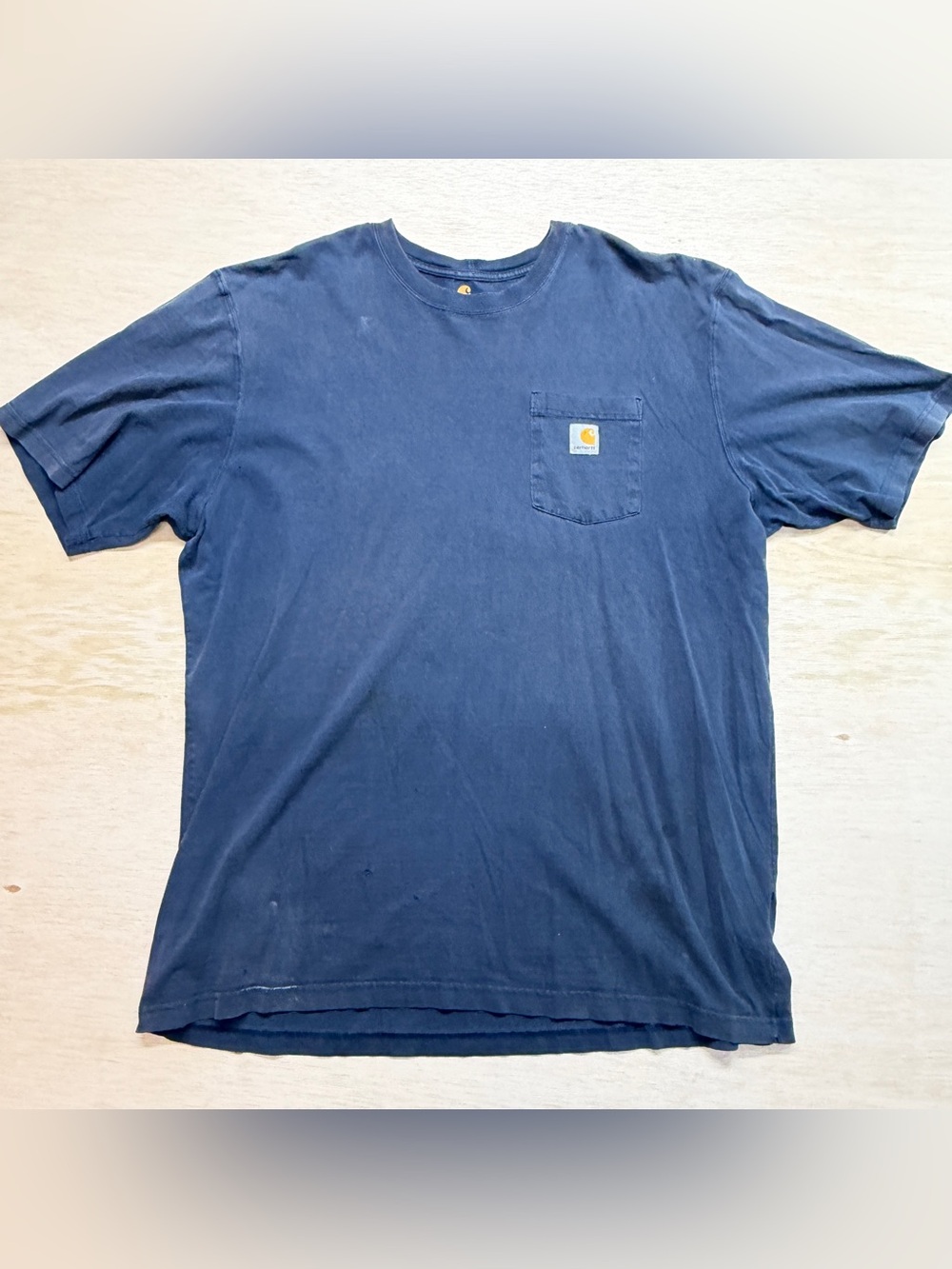Carhartt Shirt Adult 2XL Tall Blue Pocket Short Sleeve Workwear Graphic Mens